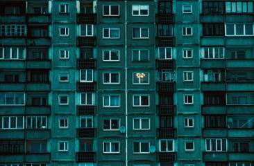 Camgöbeği panel apartman cephesi